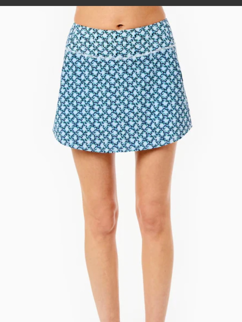 Addison Bay Everyday Skort in Blue Floral Trellis Pattern